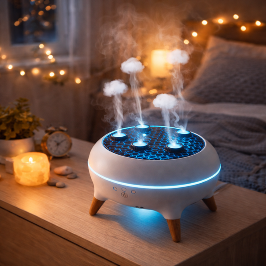 Dynamic Jellyfish Air Humidifier 250ml – Ultrasonic Essential Oil Diffuser with Remote Control, Rain Sound Effect & 7-Color Night Light