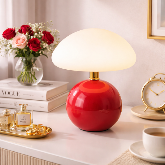 French Cream Mushroom Table Lamp
