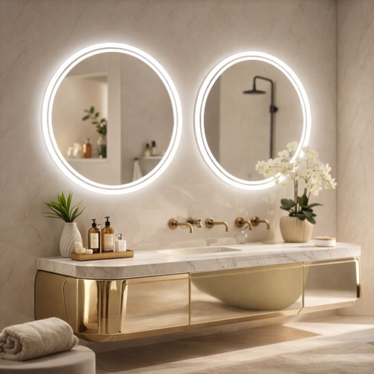 Round LED Bathroom Mirror with Backlit Light