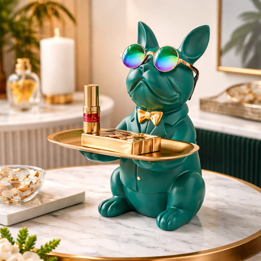 Multi-Functional Bulldog Tray Statue